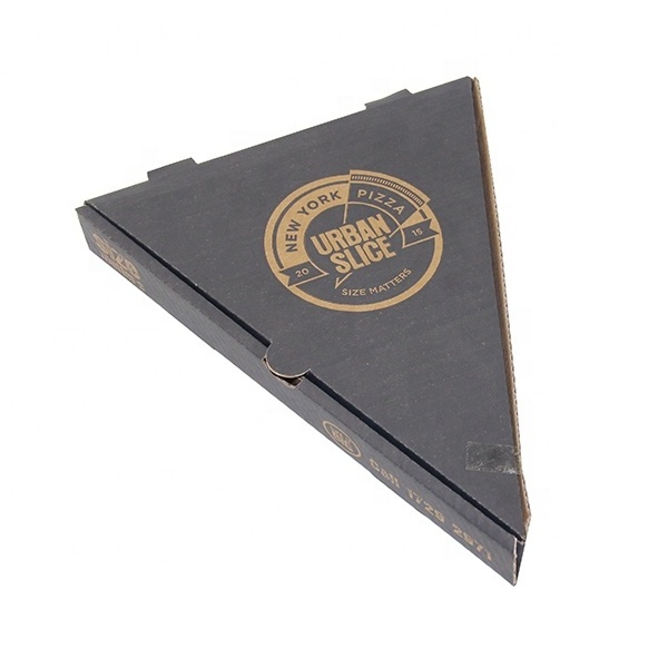 Paper Box Factory Wholesale Luxury Custom Design Food Box Corrugated Paper Black Triangle Pizza Box