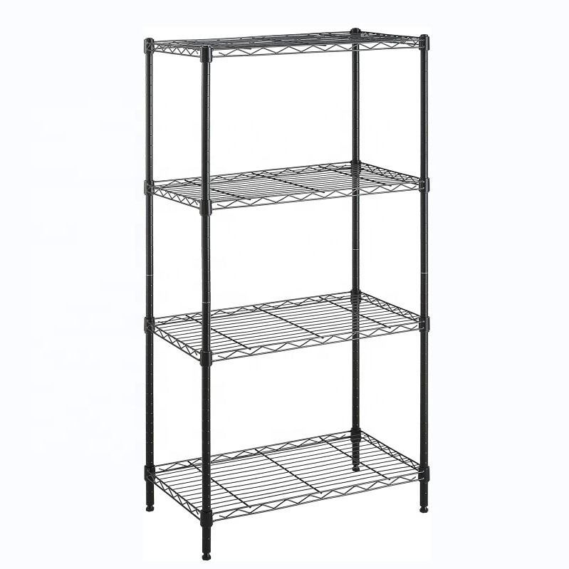 4Tier Wire Shelving Metal Storage Rack Adjustable Shelves Standing Storage Shelf Unit for Laundry Bathroom Kitchen Pantry Closet