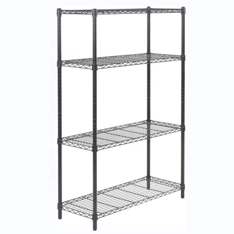 4Tier Wire Shelving Metal Storage Rack Adjustable Shelves Standing Storage Shelf Unit for Laundry Bathroom Kitchen Pantry Closet