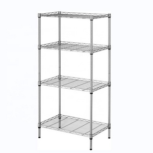 4 Tier Adjustable Storage Shelf Metal Storage Rack Wire Shelving Unit 530Lbs Capacity for Laundry Bathroom Garage Kitchen Silver