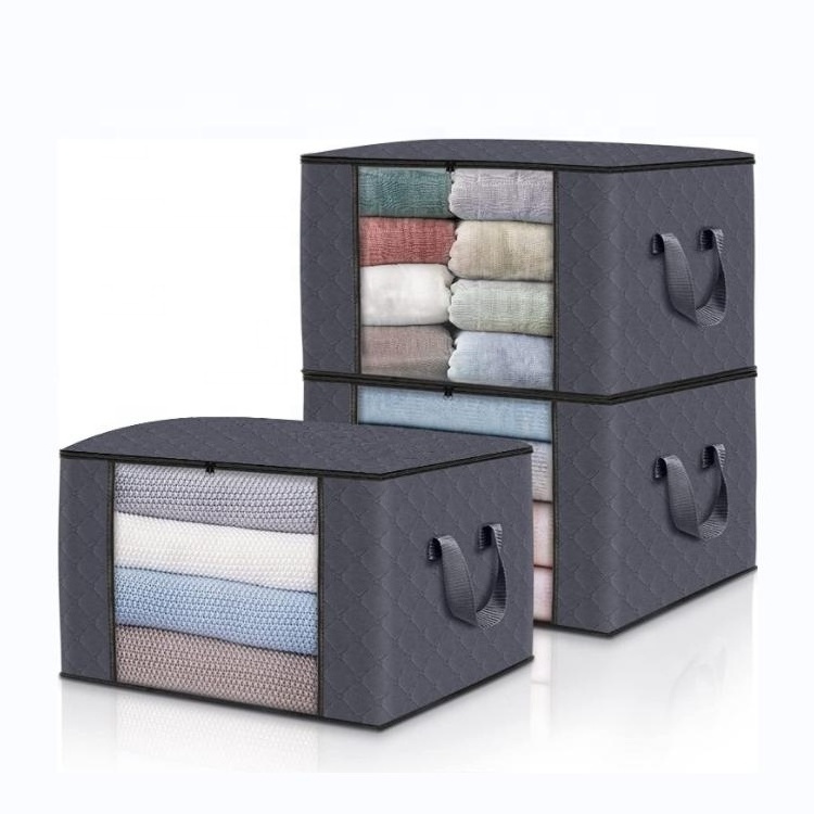 Clothes Storage Bag Clothing Storage Bin with Lids Closet Storage Stackable Collapsible Fabric Under Bed Organizer for Clothing