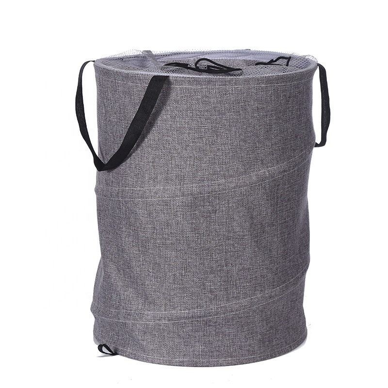 Pop-up Laundry Hamper Quality Laundry Basket with Solid Bottom High Carbon Steel Frame Easy to Open & Fold Flat for Home Storage