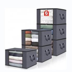 Clothes Storage Bag Clothing Storage Bin with Lids Closet Storage Stackable Collapsible Fabric Under Bed Organizer for Clothing