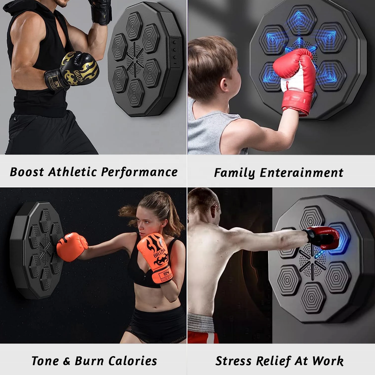 RS Electric Home Interactive Intelligent Music Boxing Target Trainer Dummy Punch Machine Wall Mounted Smart Music Boxing Machine