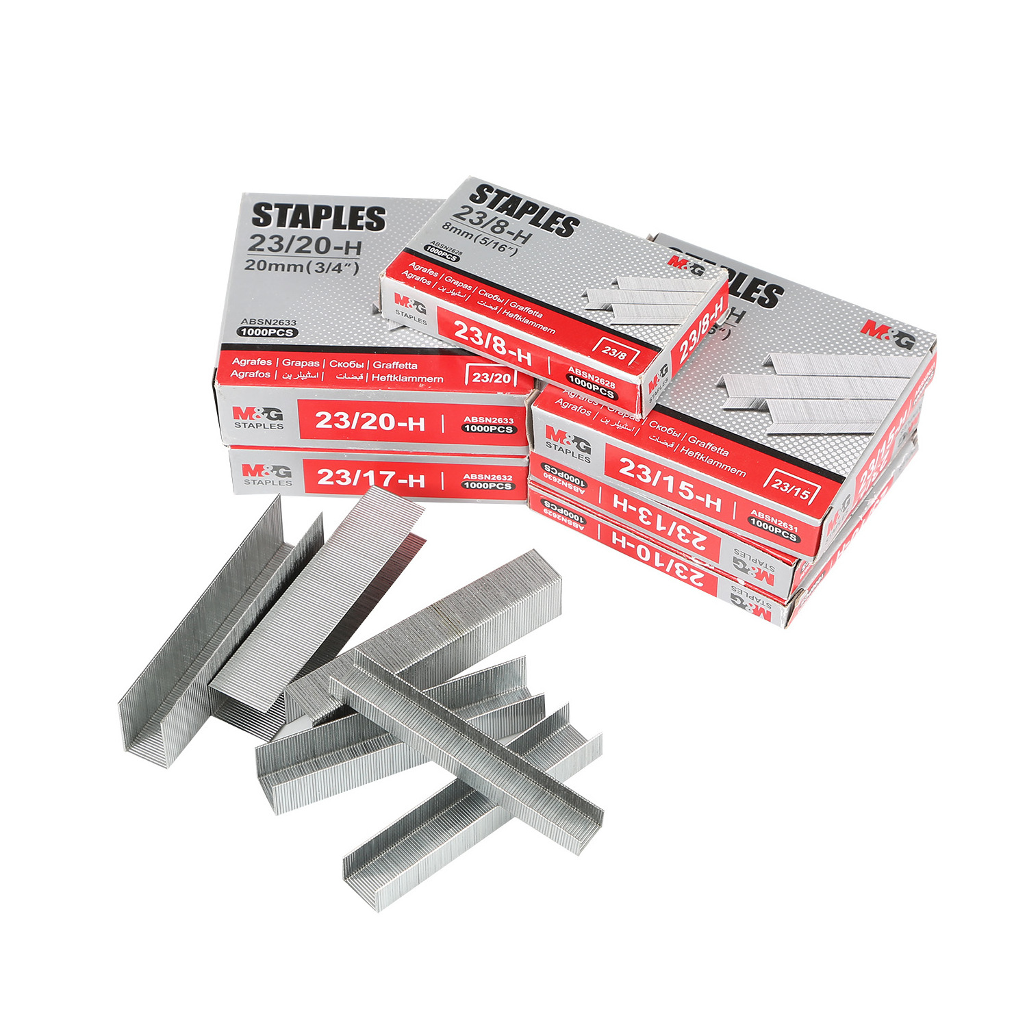 M&G Heavy Duty 23/8 Stainless Steel Staples 1000Pcs Per Box High Quality For Office Stationery Supplies