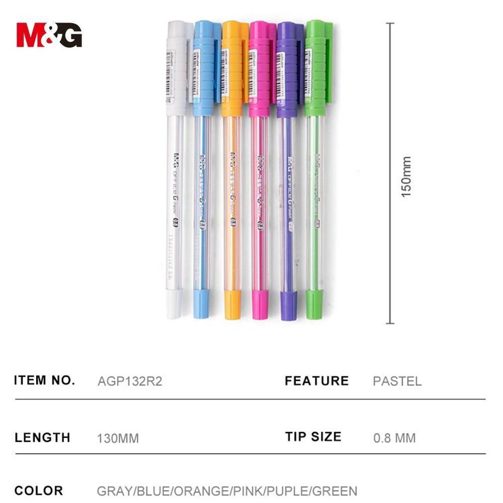 M&G Stationery 0.8mm Plastic Glitter White Gel Ink Ball Pen Sets Custom Logo for Coloring Economic Gel Pens