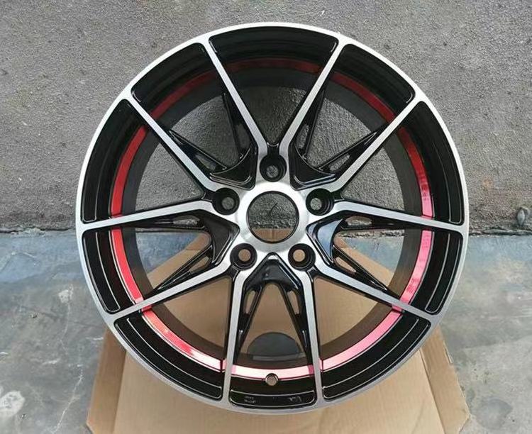 Aluminium 15 16 17 18Inch Red Black Alloy Wheel 4X108 5X114.3 Alloy Casting Wheel Rims