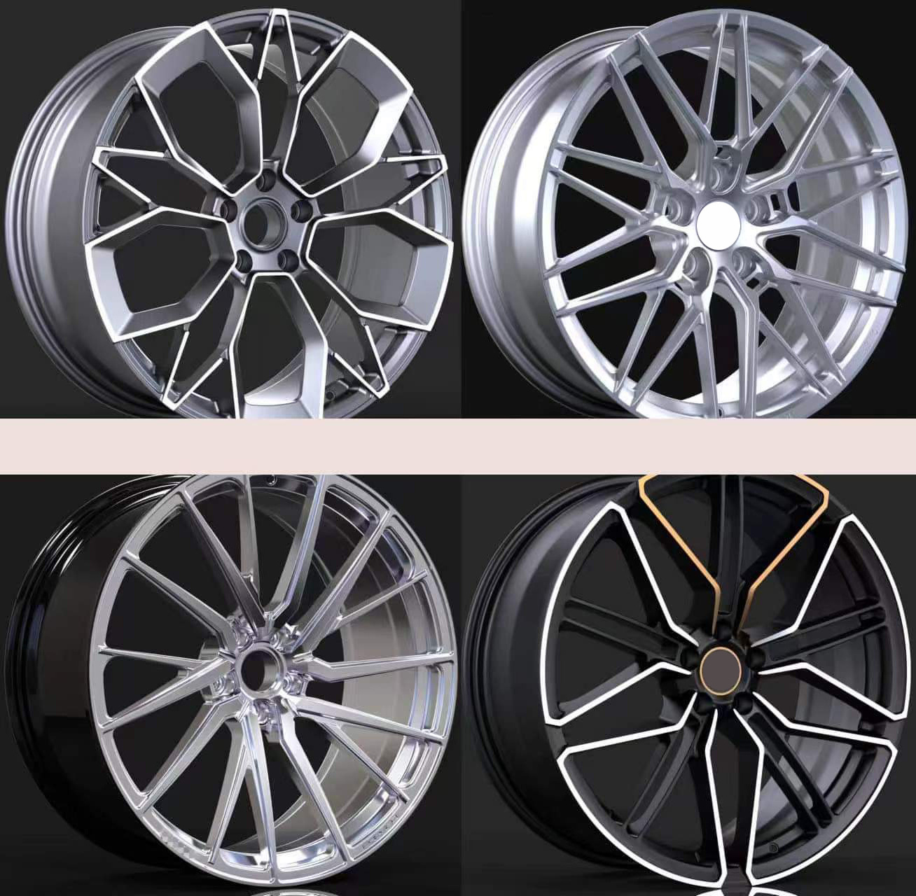 Small car wheels and tires Newly designed alloy wheels High quality wheels M4 M3 M5 M7 Matt Black Car rims