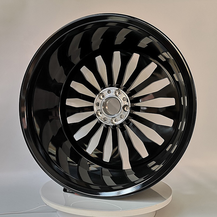 Multi Spokes Mesh Design Bright Black Alloy Et 5x120 5x112 Forged Rims Passenger Car Wheels 17 18 19 20 22 Inch  Other Wheels