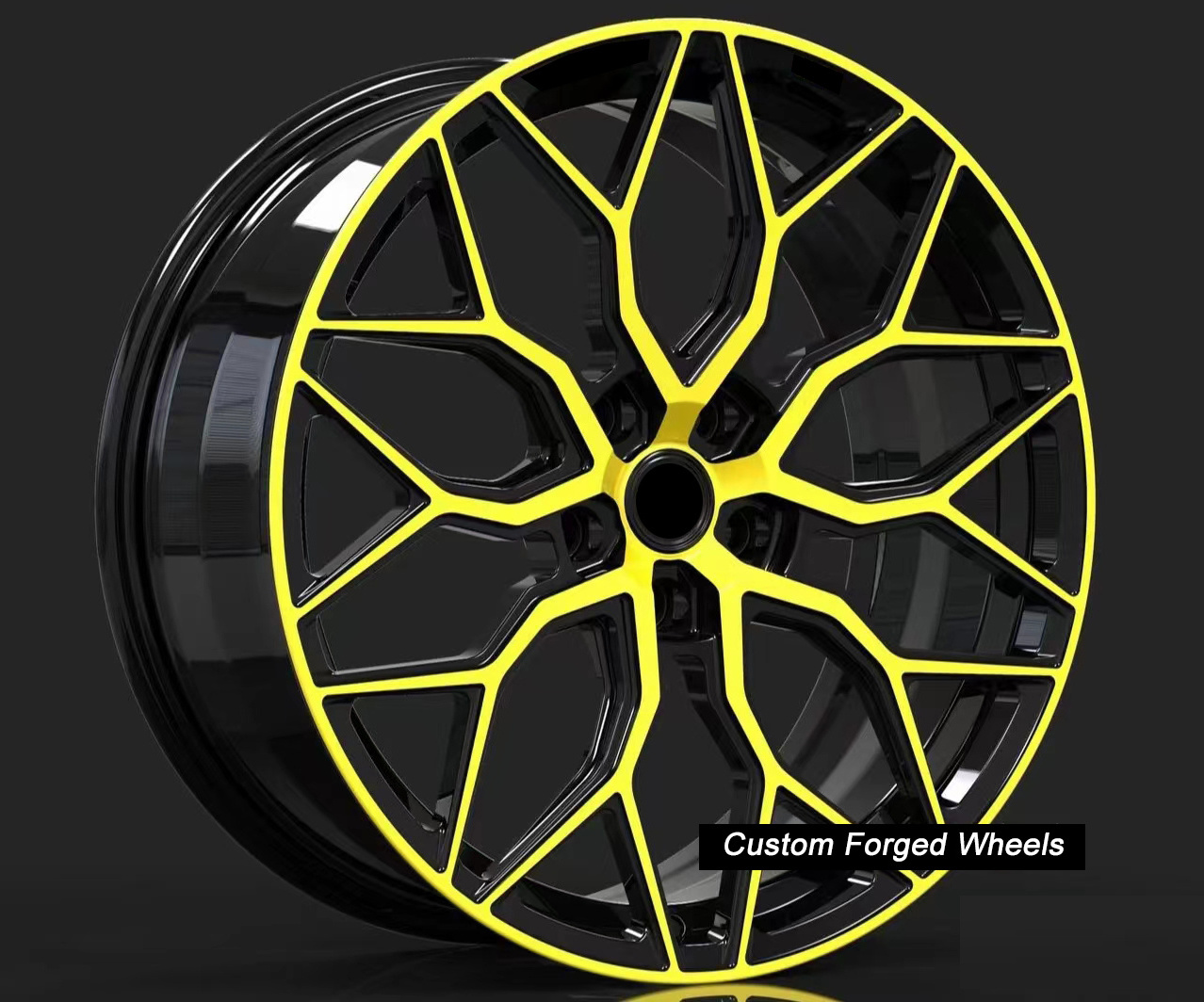 Luxury Yellow Star Design Forge Rims 19 20 22 23 24 Inch Pcd 5*112 5x120 5x114.3 Forged Alloy Racing Car Wheels