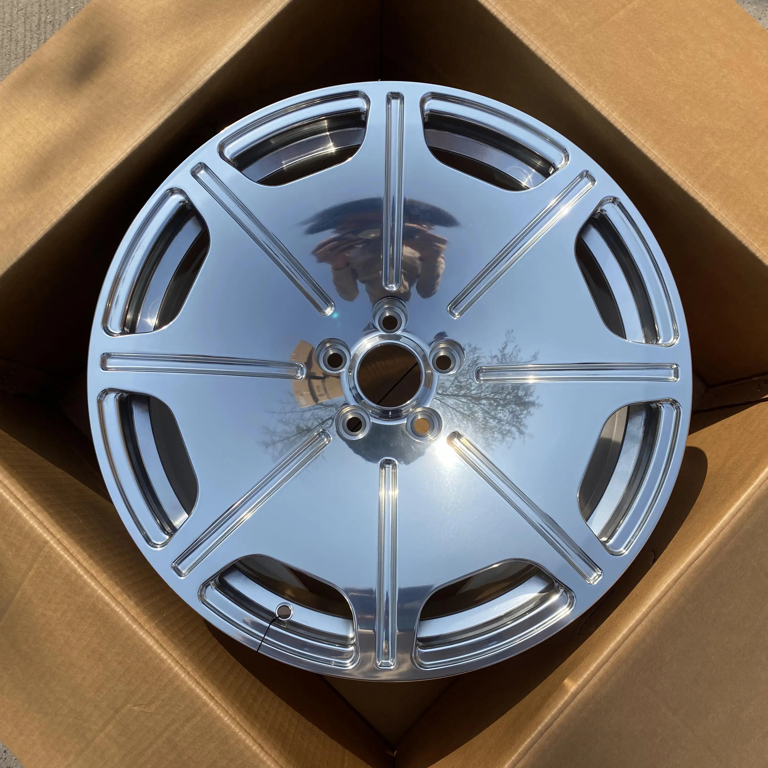 Hot Sell Polished 18 19 20 21 22 23 Inch 2 Piece Rims Deep Lip Concave Dish  5x120/112/114.3 Forged Wheels For Luxury Cars