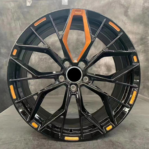 High Quality Forged Car Alloy Wheel 18 19 20 21inch orange black Monoblock Car Rim Pcd 5*112 For Bmw Audi Mercedes