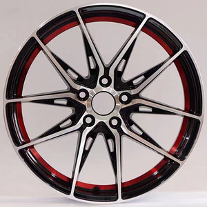 Universal 4 Hole 114.3 4X100 Pcd 15 16 17 18 Inch Alloy Aluminum Sport Passenger Car Wheel Rim Black Red Lip Rines