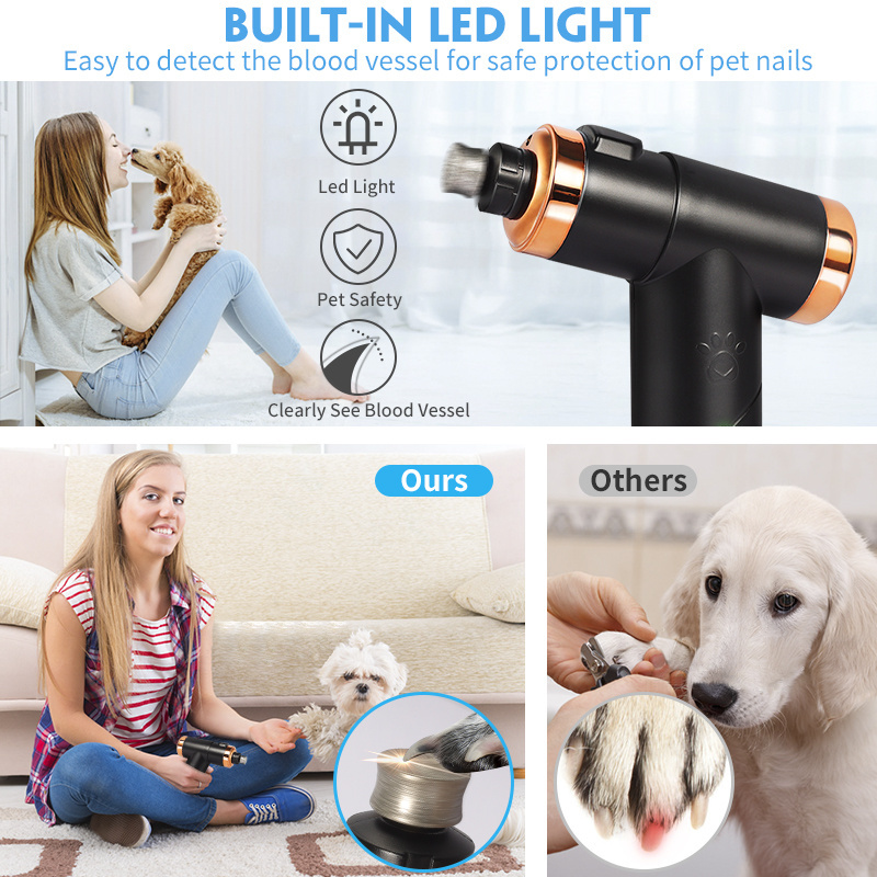 Droshipping Rechargeable Electric Dog Nail Clippers Grinder Low Noise Pet Nail Grinder