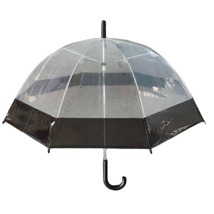 21 inch cheap price clear plastic umbrella transparent POE material mushroom type dome umbrella