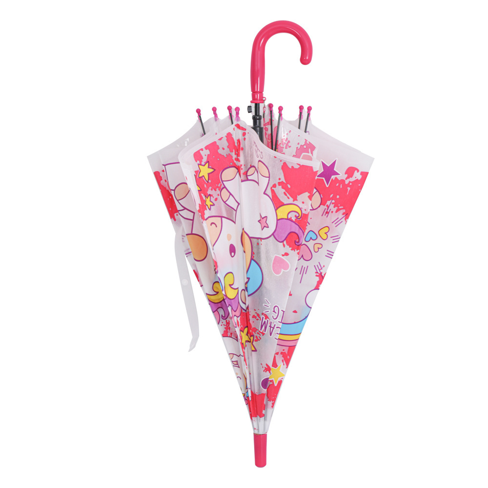 Printing kids umbrella EVA fabric cute design available custom made manual open umbrella