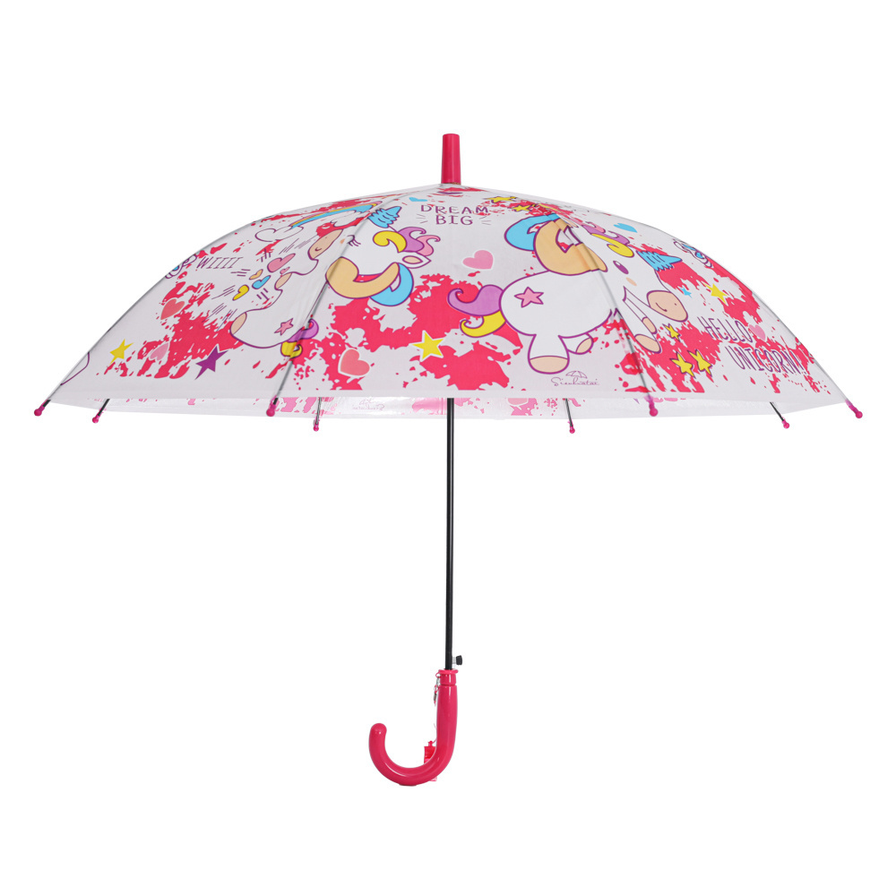 Printing kids umbrella EVA fabric cute design available custom made manual open umbrella