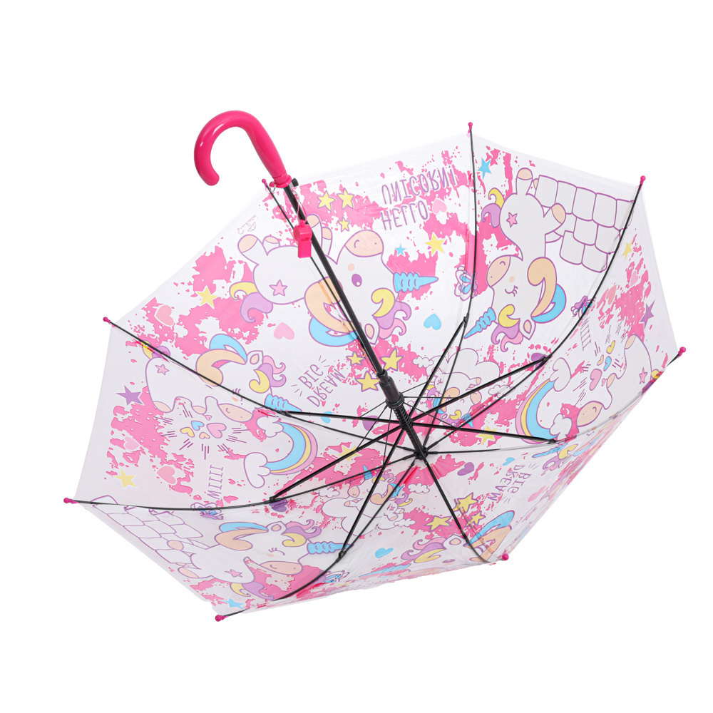 Printing kids umbrella EVA fabric cute design available custom made manual open umbrella