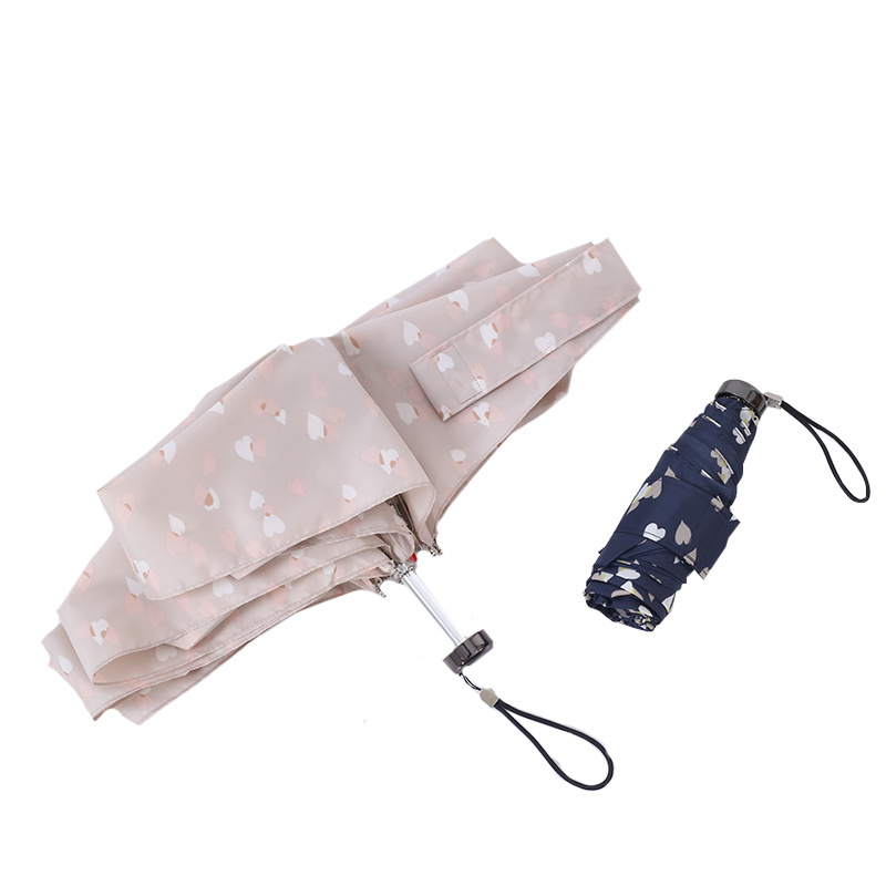 Mini Hot Sale Fashion Lady Sun and Windproof Custom Logo Brand Camping Compact Portable Folding Umbrella With Polka Dots