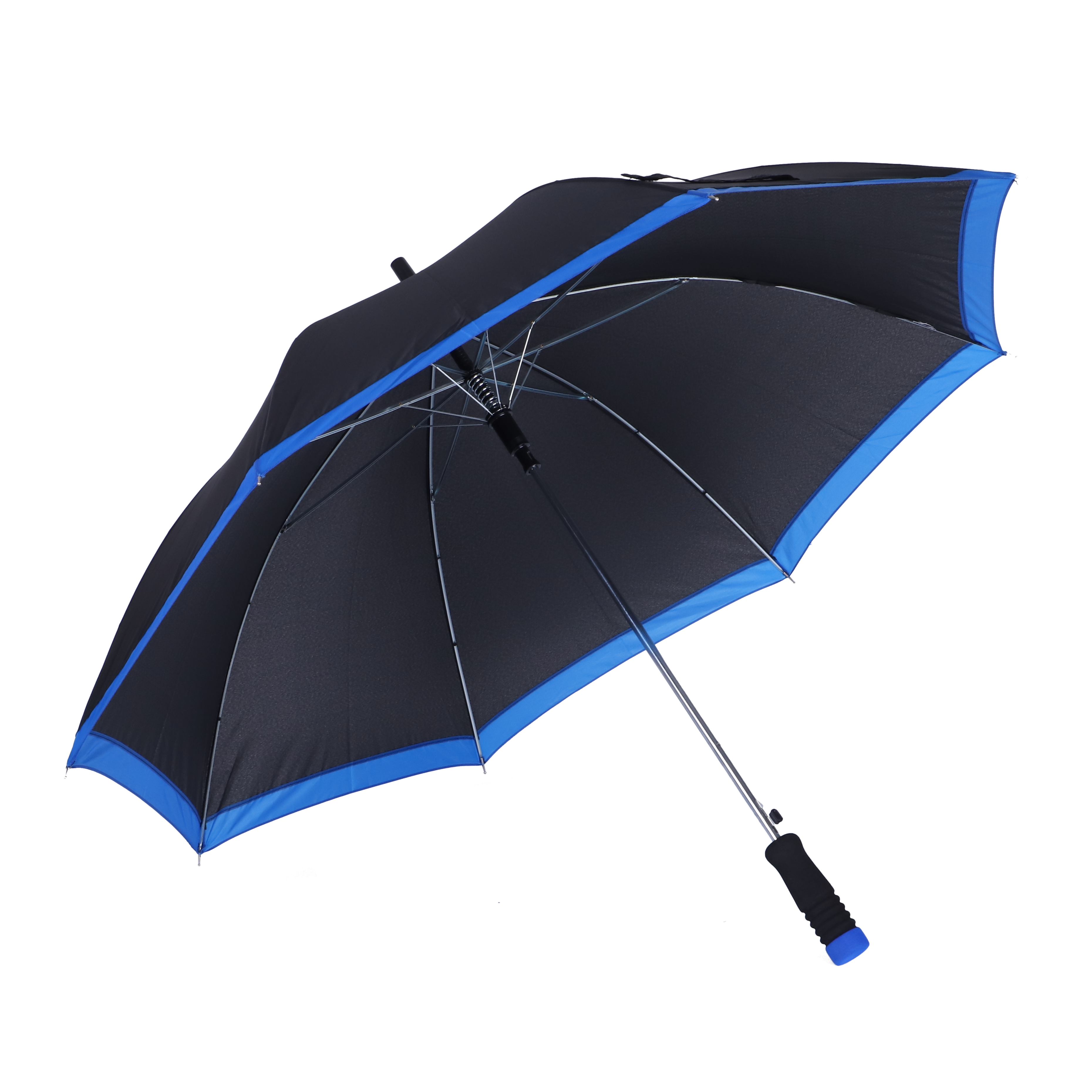 High Quality Rain Proof23 inches Auto Open Black Blue Color Straight Custom Made EVA Handle Stick Golf Umbrella