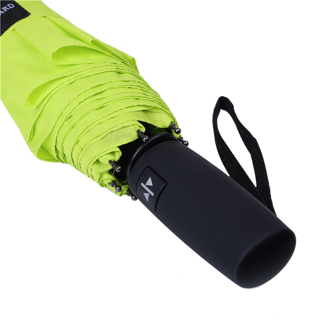 Fluorescent green bright plain color 21 inch automatic auto opening close 3 folding customized wholesale cheap umbrella