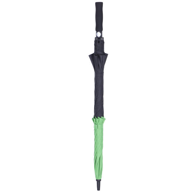 Auto Open Strong Windproof Custom Design with Logo Double Canopy Green Black Color Straight Golf Stick Umbrella