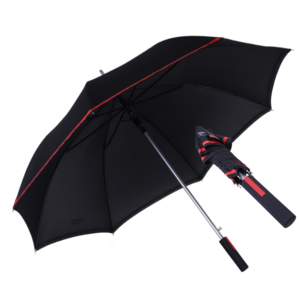 27" inch auto open Al shaft oversize custom logo print black red edge handle fashion design high quality golf umbrella