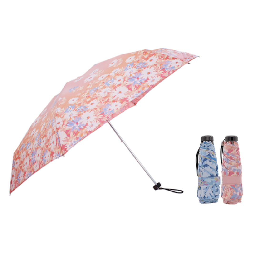 2023 New Top Selling Mini Lady UV UFP Protection Custom Logo Colorful 5 Compact Pocket Sun Umbrella