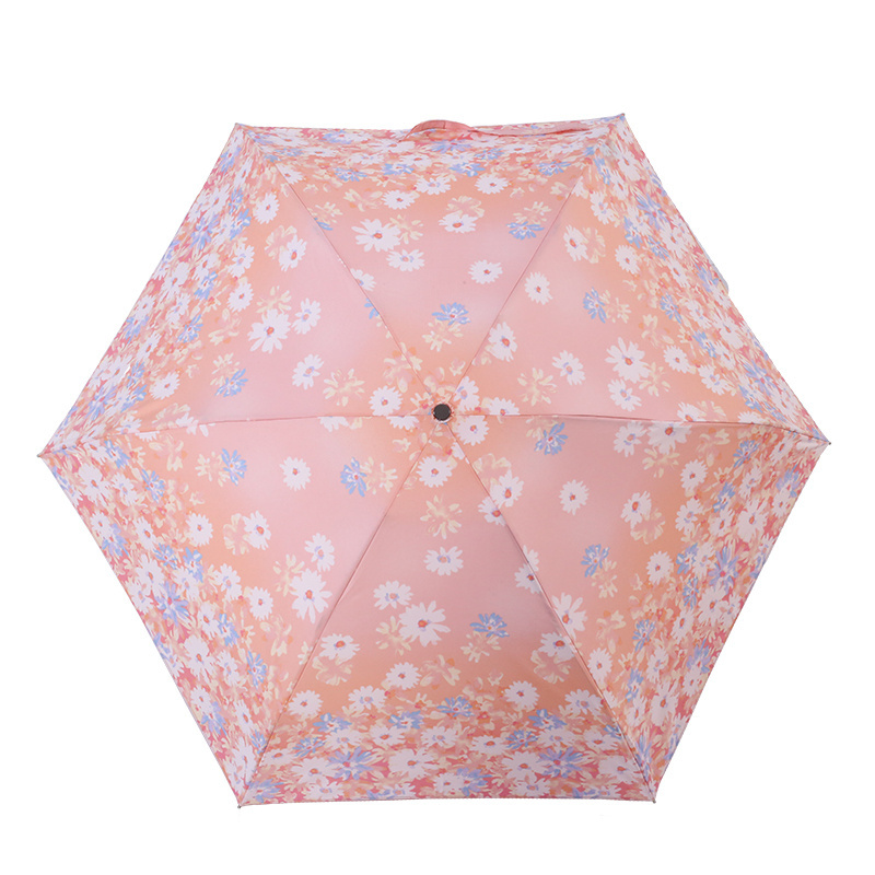 2023 New Top Selling Mini Lady UV UFP Protection Custom Logo Colorful 5 Compact Pocket Sun Umbrella