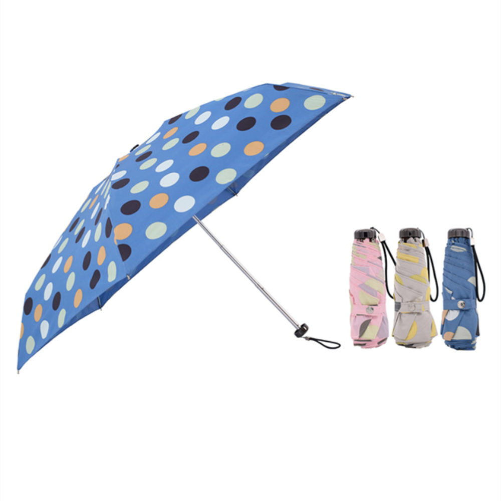 Mini 20 inch 5 Foldable Colorful with Logo Customized UV Sun Rain Protection Manual Small Travel Camping Girls Portable Umbrella