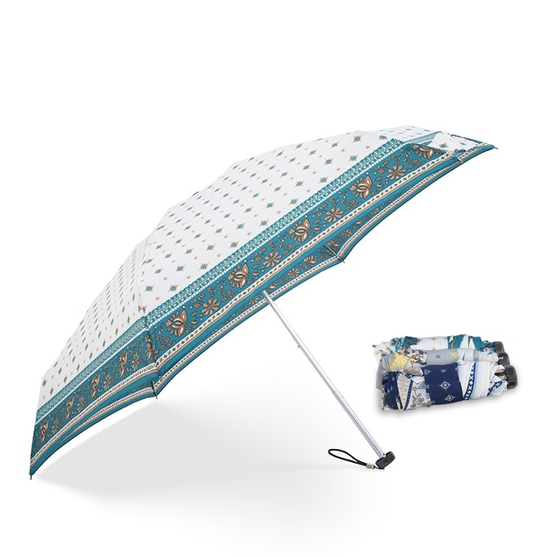 Foldable Umbrella with Case Light Weight Convenient Small Pocket Sun and Rain 5 Folding Travel Umbrellas