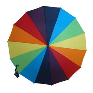 Rainbow Camping Travelling Pride Large 23 Inches Customized Colorful Designed with Logo Rainproof Straight Golf Umbrella