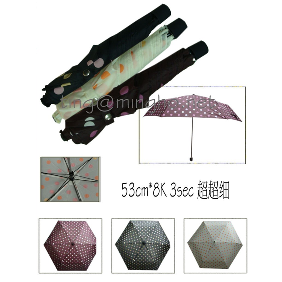 fan umbrella white with red polka dots