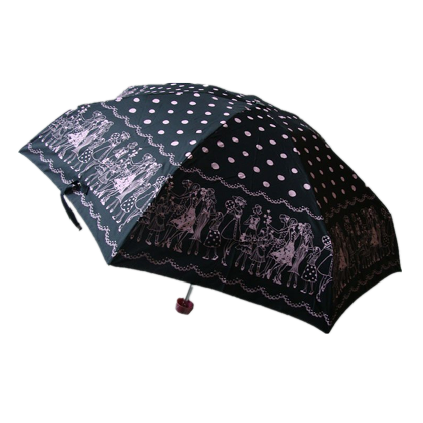 21 inch Small Travel Pocket Size Custom Fashion Cat Prints with Logo Brand Design 3 Fold Paraguas Umbrella