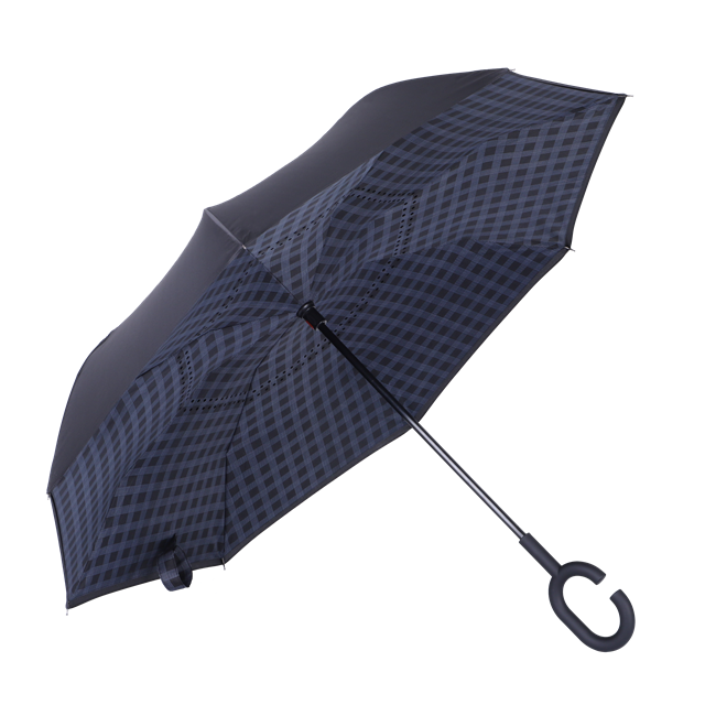 Reverse Umbrella C shape Handle Upside Down Inverted Reverse Umbrella for Car Invert Umbrella