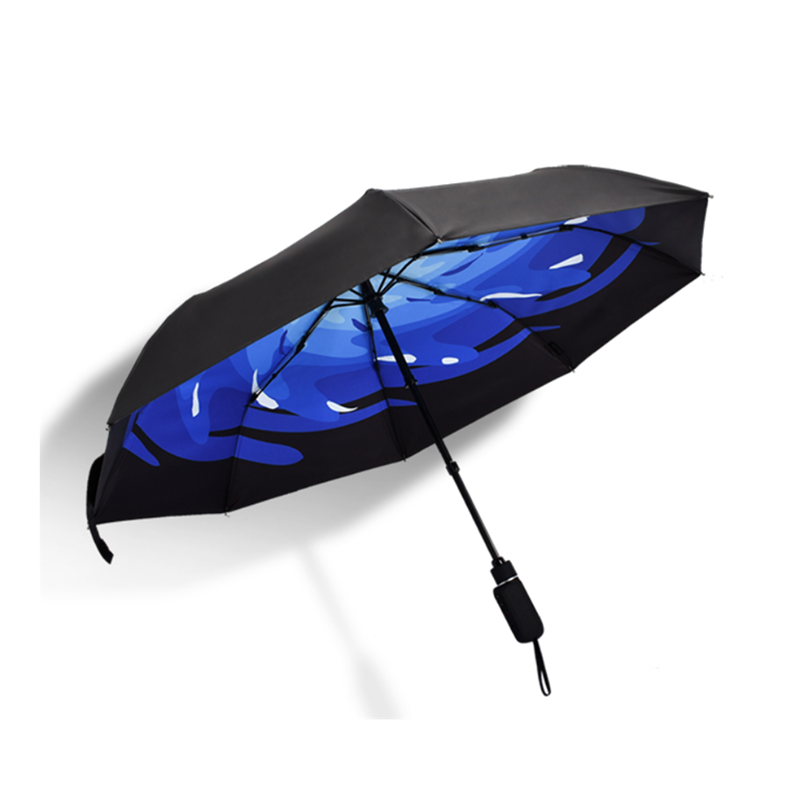 New design 3 folding umbrella with case usb charging hight quality smart electric fully automatic auto opening close umbrellas