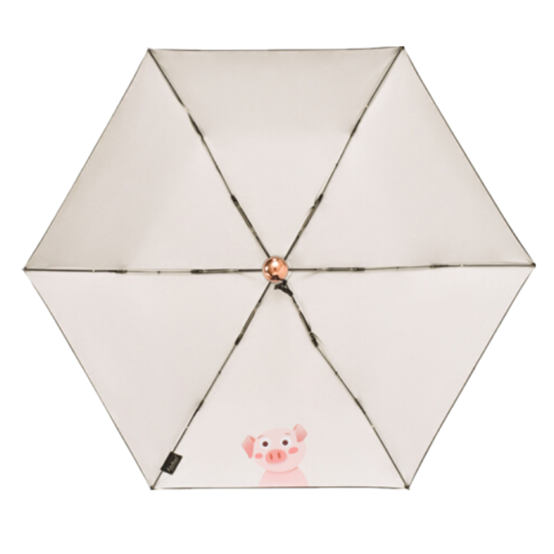 20 inches Small Size Folding Umbrella Piggy Print Design 3 Fold Compact Automatic Open Close Travel Pocket UV Sun Umbrellas