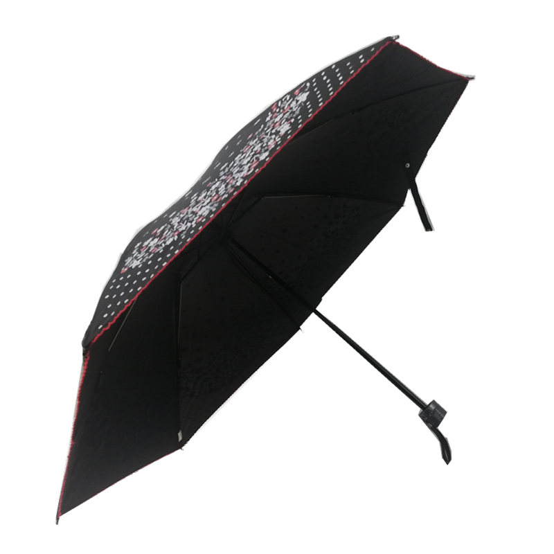 Mini Classic Colorful Camping Custom Sun and Rainproof Cheap Price Lady Promotion Manual Opening 3 Folding Umbrella