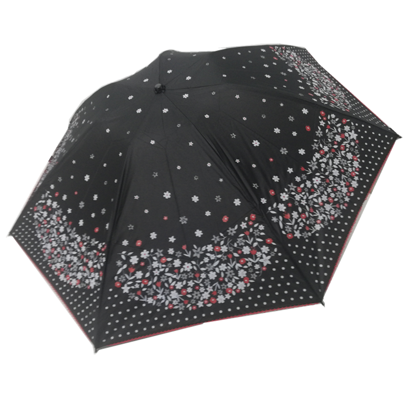 Mini Classic Colorful Camping Custom Sun and Rainproof Cheap Price Lady Promotion Manual Opening 3 Folding Umbrella