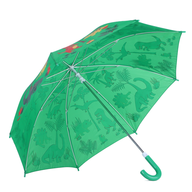 Kids J Curved Plastic Handle Silk Screen Wholesale Cartoon Umbrella for Kid High Quality Child's Umbrellas