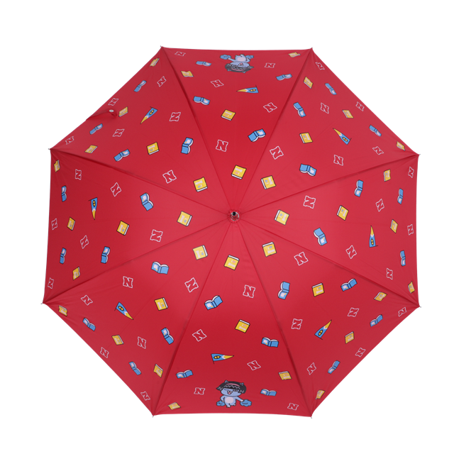 leather wrapped auto open animal cartoon kid umbrella cheap price red color cut children's umbrella