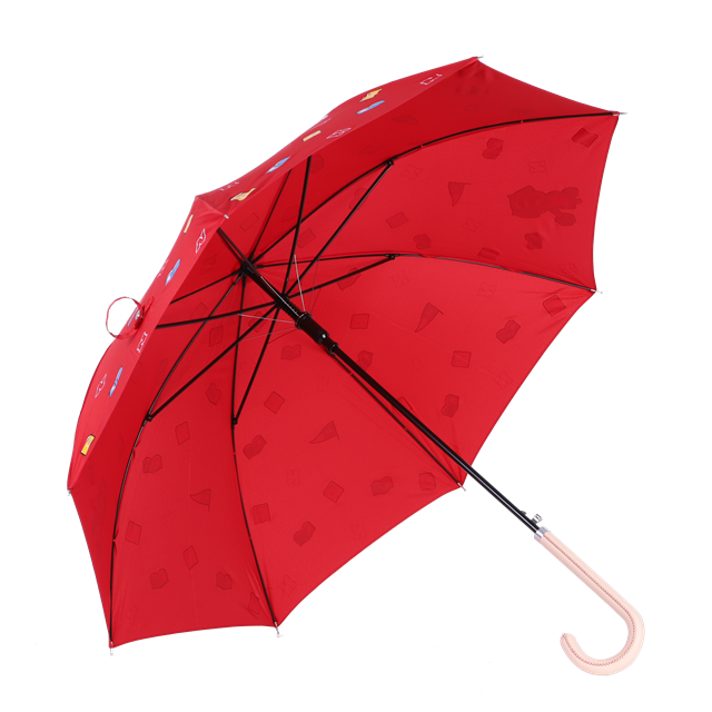 leather wrapped auto open animal cartoon kid umbrella cheap price red color cut children's umbrella