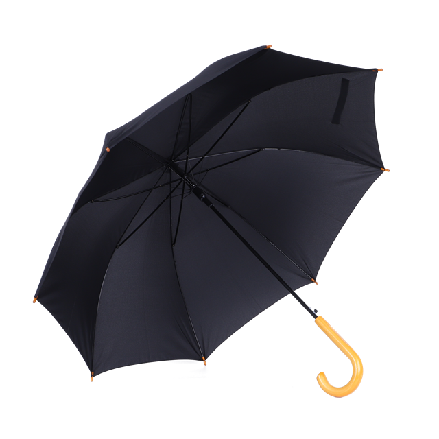 wholesale semi-automatic wood handle cheap straight umbrella custom made logo print umbrellas