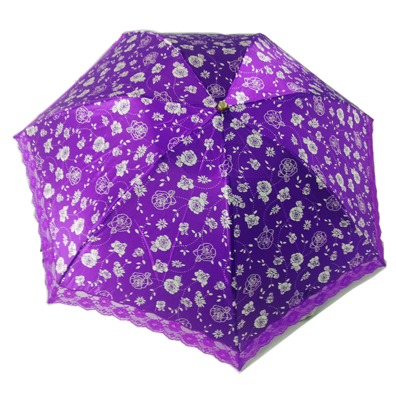 Asian purple color sun woman flower umbrella free sample ready to ship flower umbrella