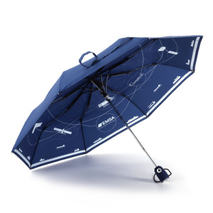 high quality compact glass fiber folding umbrella print inside a three-fold umbrella