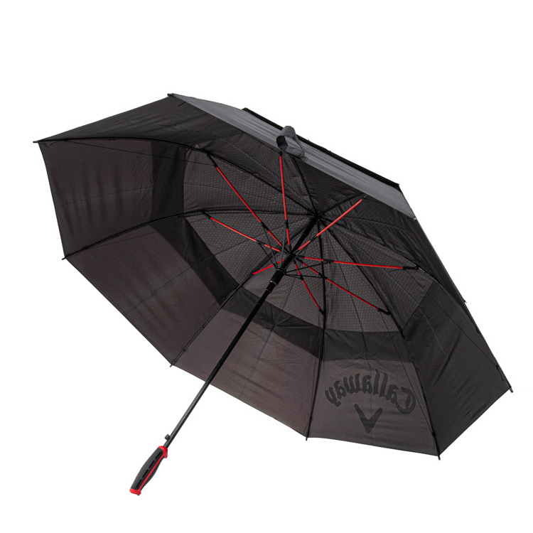 Huge Windproof High Quality 68-inch Oversize Strong Rain Proof Double Layer Customized with Logo Print Golf Straight Umbrella