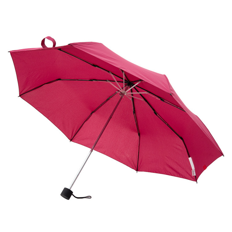 cheaper price polyester fabric promo umbrella purple color 3 folding rain little umbrella