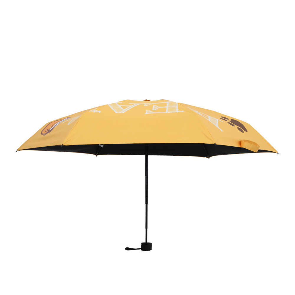 Portable Foldable 3 Folding Umbrella Sunblock Mini Pocket parasol Sun Rain Umbrella