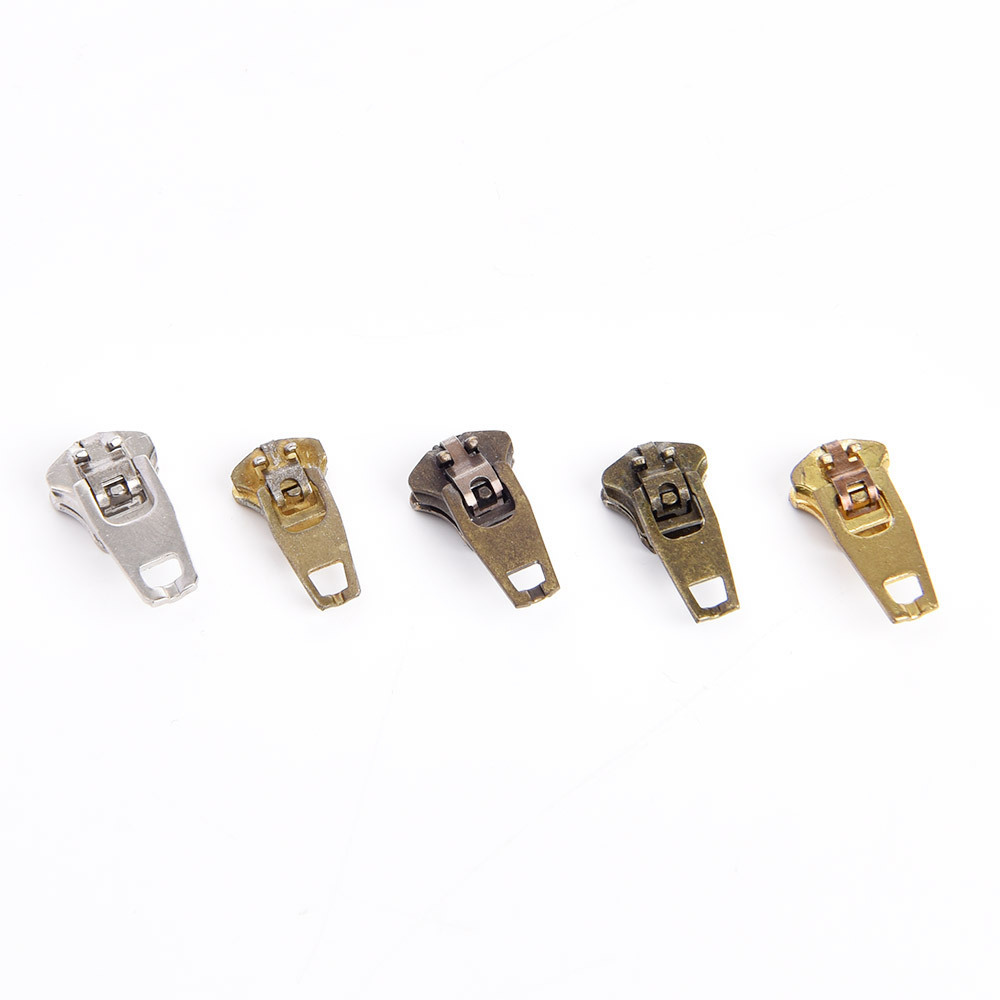 Wholesale Custom Plated 3# 4# 5# Brass Zipper Puller YG Slider Semi-auto Lock