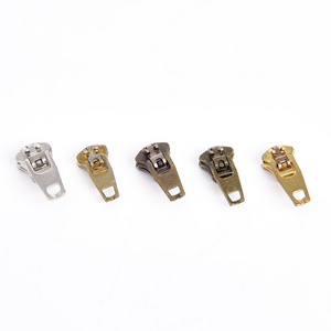 Wholesale Custom Plated 3# 4# 5# Brass Zipper Puller YG Slider Semi-auto Lock